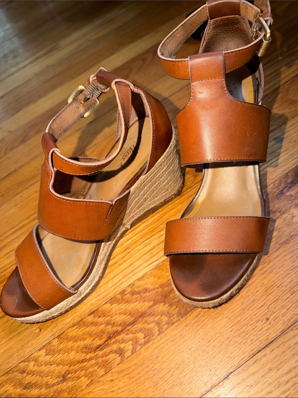 G.H. Bass & Co. Brown Leather Wedge Sandals